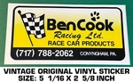 Ben Cook Racing Ltd Race Car Products - Vintage Original Vinyl Decal Sticker. Fixed Price $8.00.