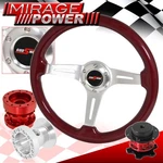 Hub + Red Extender Quick Release Wood Steering Wheel For 89-98 Maxima. Fixed Price $129.99.