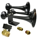 Kong Mk Truck Rv Train Air Horn Triple Trumpet All Metal W/ 1/2" Valve Blk. Fixed Price $214.99.