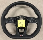 Audi A4 S4 A5 S5 SQ5 Flat Bottom Black Leather Steering Wheel # 13-8W0419091A. Fixed Price $515.12.