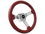 Red Leather Steering Wheel Chrome Bolt Kit Compatible With 1976-95 Jeep. Fixed Price $287.99.