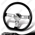 W-power 18-INCH Steering Wheel D-shape Black Wood Spoke With Chrome Horn Button. Fixed Price $149.99.