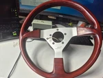 Grant Wood "13.5" 3-SPOKE Mahogany Steering Wheel With Hub Repairable. Fixed Price $150.00.