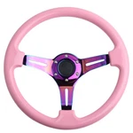 Classic Pink Racing Steering Wheel Neo Chrome Spoke 13.5" 350MM,. Fixed Price $116.99.