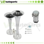 Chrome Dual Trumpet Compact Train Air Horn Kit 135DB Volt Fits Car Truck. Fixed Price $25.65.