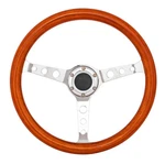 Jegs Classic Wood Grain Steering Wheel, Chrome Tri-hole 3-SPOKE 15 In.. Fixed Price $106.99.