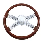18" Skull Steering Wheel With Hub And Horn Button For Freightliner 89-JULY 06. Fixed Price $233.54.