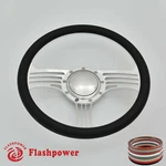 14" Billet Steering Wheels Black Half Wrap Impala Chevy Ii Nova Chevelle W/ Horn. Fixed Price $145.50.