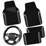 Car Pass Leather Steering Wheel Cover And Waterproof Floor Black Gray. Fixed Price $54.03.