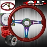 Red Hub Extender For 90-93 Integra + Metallic Wood Neo Chrome Steering Wheel. Fixed Price $78.67.