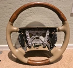 97-03, Oem, Jaguar XK8 Xjr XJ8 Steering Wheel W/ Switches Beige Leather/wood. Fixed Price $99.99.