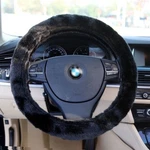 Black Soft Elastic Winter Warm Plush Steering Wheel Cover Auto Car Accessory Nyc. Fixed Price $10.99.