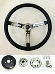 Bronco F100 F150 F250 F350 Black Foam Grip Chrome Steering Wheel 15" Ford Cap. Fixed Price $147.95.