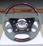 96-98 For Mercedes W210 E300 500 Steering Wheel Walnut Gray Leather Pre-facelift. Fixed Price $1999.00.