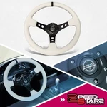 Nrg RST-006BK-WT-B 350MM Aluminum Steering Wheel 3" Deep Dish White Leather Grip. Fixed Price $134.00.