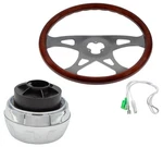 18" Wood 4-SPOKE Brown Pattern Steering Wheel Kit W/adapter For Peterbilt Truck. Fixed Price $113.99.