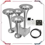 Loud 180DB Chrome Plated 4 Horns Quad Trumpet Train Semi Truck Boat Air Kit. Fixed Price $123.50.