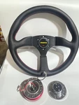 Momo Sports Style 350MM Steering Wheel With Quick Release Horn Kit Free Shipping. Fixed Price $240.00.