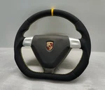 Porsche 997 Boxster Steering Wheel Custom Flat Alcantara Yellow 987 911 Carrera. Fixed Price $1765.00.