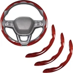 Carbon Fiber Steering Wheel Covers 3 Standard Size 14"1/2-15" , Red. Fixed Price $37.29.