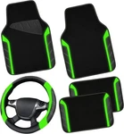 Car Pass Leather Steering Wheel Cover And Black Fluorescence Green. Fixed Price $55.81.