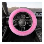 Fur Wool Sheepskin Car Steering Wheel Cover, 15 Inch Fluffy Anti-slip Auto Pink. Fixed Price $19.25.