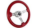 Art Deco V8 14" Steering Wheel Kit, Red Leather, Brushed - Gm / Ididit Column. Fixed Price $289.99.
