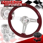 Red Wood Steering Wheel + Quick Release Chrome Hub Extender For 89-98 Maxima. Fixed Price $118.99.