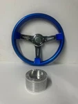 Marine Boat Blue Steering Wheel With Hub Adaptor 3/4" Key Tapered. Fixed Price $109.09.