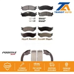 Front Rear Semi-metallic Brake Pads And Parking Shoe Kit For Dodge Ram 1500 3500. Fixed Price $103.55.