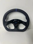 Tuned By Matrix Shape Steering Wheel Black Blue Stripe With Horn Button. Fixed Price $39.99.
