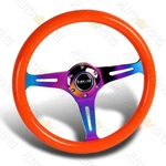 350MM Orange Wood Grain Neo Chrome Spoke NRG-ST-015MC-NOR Racing Steering Wheel. Fixed Price $160.00.