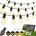 Solar Outdoor Patio Lights: S14 15M 50FT Powered Remote Control 3. Fixed Price $23.98.