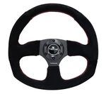 Nrg 320MM Racing / Sport Steering Wheel Black Suede Red Stitch & Oval Bottom. Fixed Price $129.00.