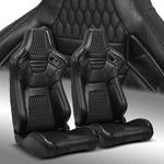 Reclinable Black Pvc Leather Stitching Racing Car Seats Left&right. Fixed Price $338.98.