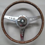 New Moto-lita 15" Wood Steering Wheel & Hub Triumph TR4 TR6 Billet Alloy Center. Fixed Price $599.95.