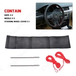 Cubierta De Volante Cuero Genuino Carro Coche Negro Con Agujas Hilo. Fixed Price $11.99.