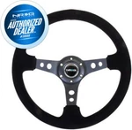 New Nrg Deep Dish Steering Wheel 350MM Black Suede Center RST-006S. Fixed Price $147.40.