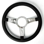 14" Polished 3-SPOKE Drilled Steering Wheel W/ Black Leather Grip 9 Hole. Fixed Price $179.99.