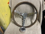 Used 15" Racing 3 Spoke Aluminum Hole Wood Steering Wheel Mustang Horn Button. Fixed Price $175.00.