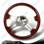 W-power 16-INCH Dark Wood Grip 5-HOLE Billet 4-SPOKE 2" Deep Dish Steering Wheel. Fixed Price $139.99.
