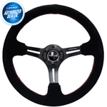 New Nrg Deep Dish Steering Wheel 350MM Black Suede W/ Red Stitching RST-018S-RS. Fixed Price $176.00.