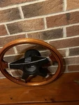 Vintage Personal Wood Steering Wheel Homologated Fittipaldi Mahogony. Fixed Price $400.00.