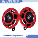 2PCS For Car Truck 12V 115DB Red Train Horn Super Loud Electric Snail Air. Fixed Price $26.31.