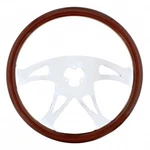 United Pacific 88218 Steering Wheel, Wood Rim, With Chrome Spokes, "boss". Fixed Price $210.82.