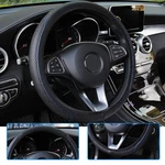 15" Black- Blue Leather Car Auto Steering Wheel Cover For Good Grip Accessories. Fixed Price $8.00.