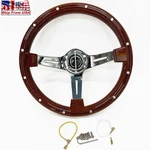 14" Car Classic Wood Grain Steering Wheel With Spoke Riveted 350MM 6 Hole Bolt. Fixed Price $62.69.