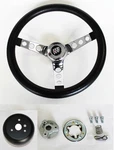 1967 1968 Buick Skylark Gs Grant Black And Chrome Steering Wheel 13 1/2". Fixed Price $119.92.
