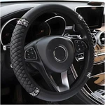 Bling Car Steering Wheel Cover, 15 Inch Rhinestones Soft Leather. Fixed Price $10.79.