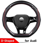 Leather Steering Wheel Cover D-shape 15 Inch For Audi A6 RS6 2018 Current. Fixed Price $32.78.